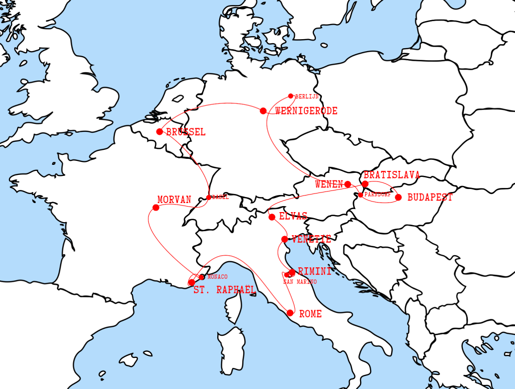 Route interrail Europa
